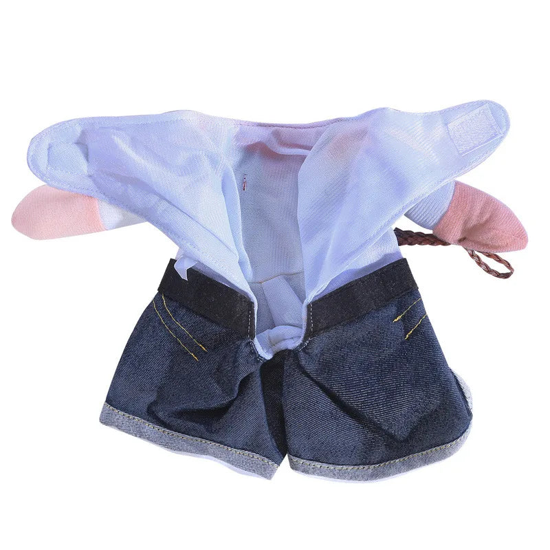 Pet Cowboy Costume Hoodie – Funny Dog & Cat Halloween Outfit | Western Jumpsuit Puppy Clothes