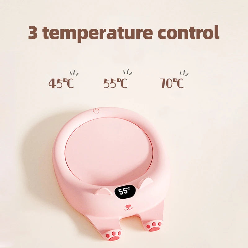 Cute Cats & Dogs Cup Warmer – Coffee Mug Heating Pad with 3 Temperature Settings & Auto-Off Feature | Perfect Gift for Pet Lovers