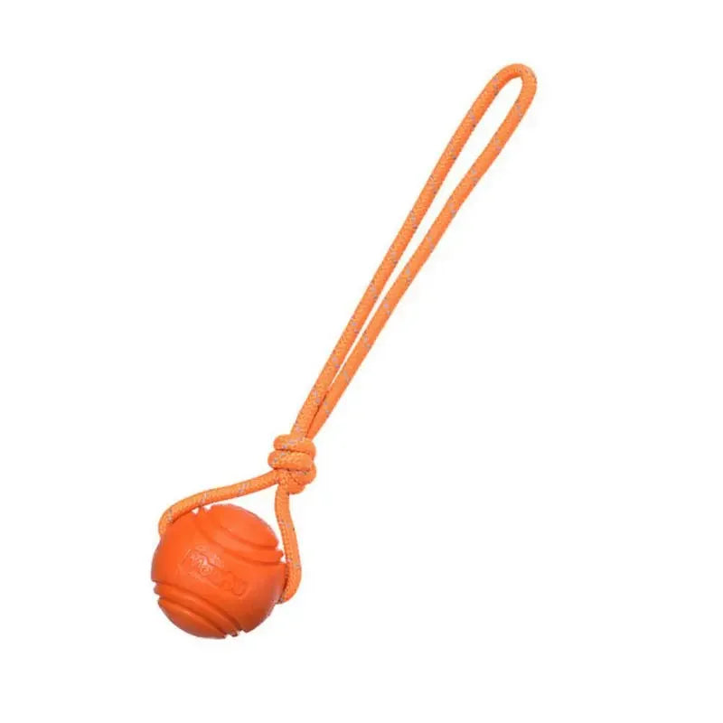 Interactive Dog Training Ball on Rope – Durable TPR Cotton Rope Toy for Catching, Tugging & Chewing