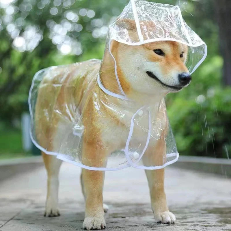 Transparent Hooded Dog Raincoat – Lightweight Waterproof Puppy Rain Poncho