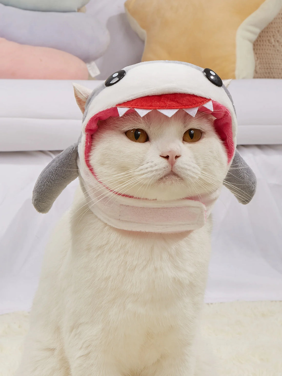 Pet Cosplay Party Costume – Shark & Elk Headdress | Warm Winter Hat for Cats & Dogs | Funny Dress-Up Outfit for Small Pets