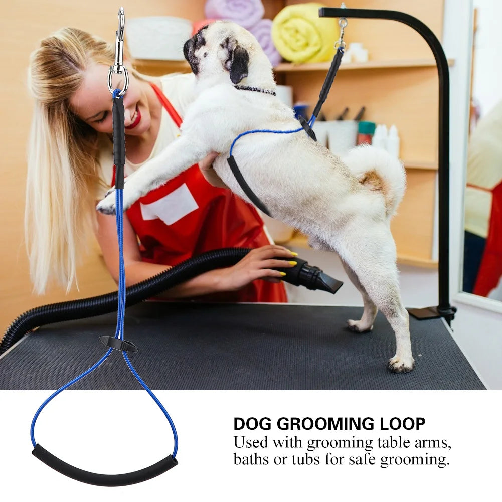 Pet Grooming Noose Loop – Adjustable Steel Wire Grooming Restraint for Table Arm, Bath, or Tub | Safe Dog & Cat Grooming Tool (19.7 in)