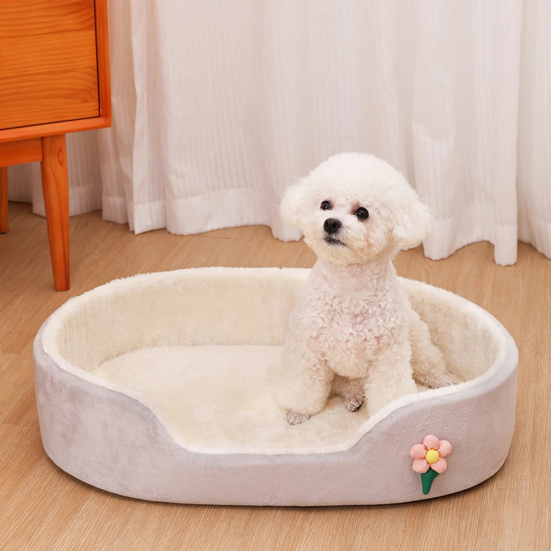 Dog Bed for Small Dogs & Cats – Cozy Fence-Shaped Pet Bed | Breathable, Washable, Anti-Slip Design