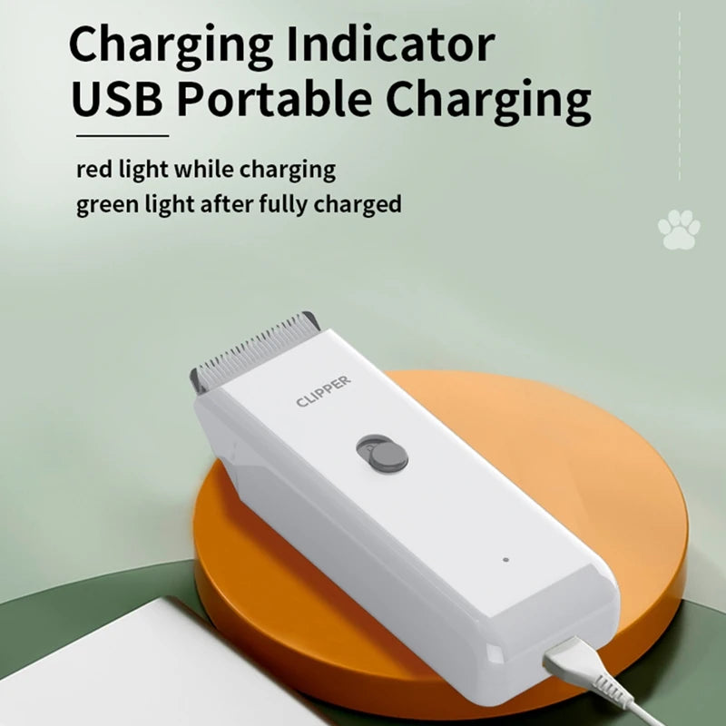 Waterproof Electric Pet Hair Clippers – Low Noise USB Rechargeable Grooming Trimmer for Kittens & Puppies