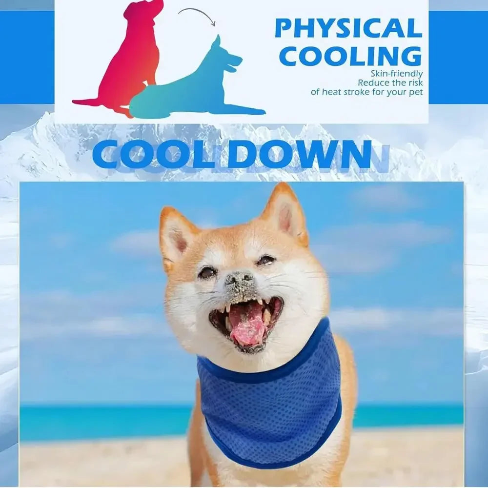 Cooling Bandana for Dogs – Super Absorbent Ice Towel Collar with Adjustable Carabiner | Reusable Summer Cooling Scarf for Medium & Large Dogs