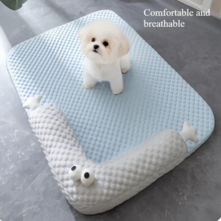 Cooling Pet Bed – Breathable, Moisture-Absorbing Dog & Cat Bed | Soft, Washable Summer Sleeping Mat for Pets