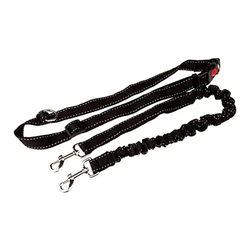 Hands-Free Dog Leash with Adjustable Waist Belt – Nylon Running & Walking Leash Set