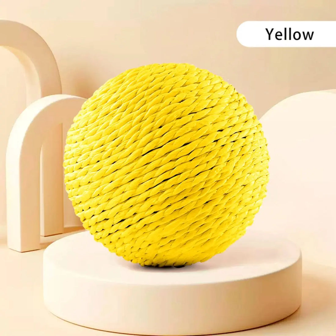 Sisal Cat Scratching Ball – Rotating Sound Toy for Indoor Play & Claw Training