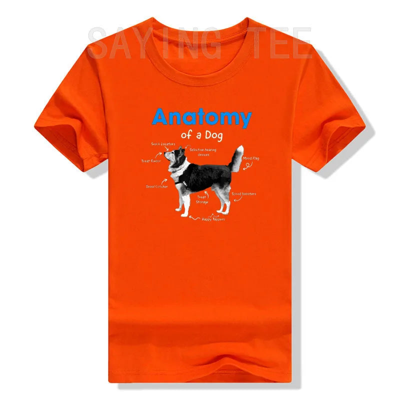 "Anatomy of a Dog" T-Shirt – Funny Graphic Tee for Dog Lovers | Casual Women’s Fashion Top | Novelty Gift