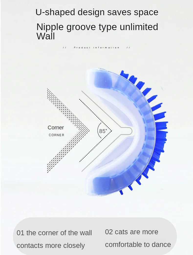 Cat Wall Corner Self-Grooming Brush – Pet Comb & Scratcher with Bristles | Arch Massager for Cats