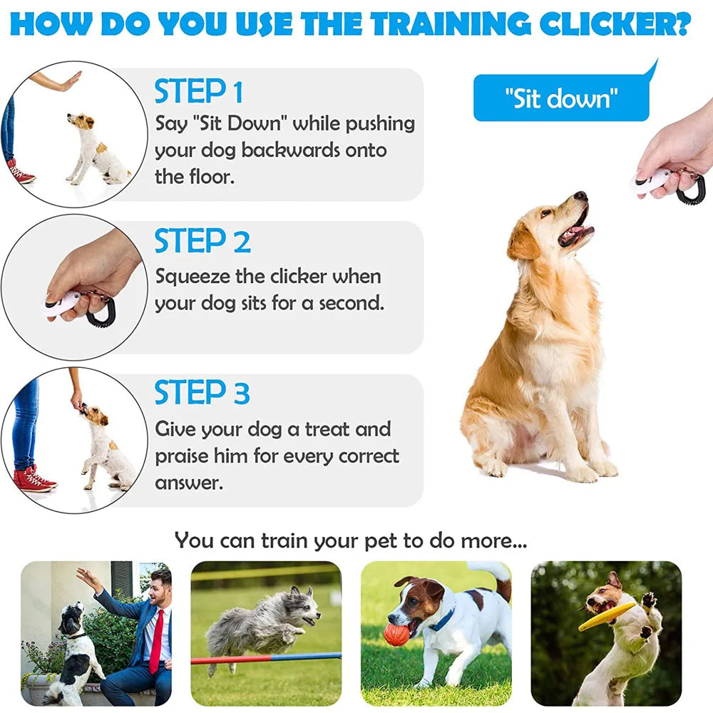 2-Pack Dog Training Clicker with Adjustable Wrist Strap – Lightweight, Durable & Easy to Use for Dogs, Cats, Birds, Horses & More