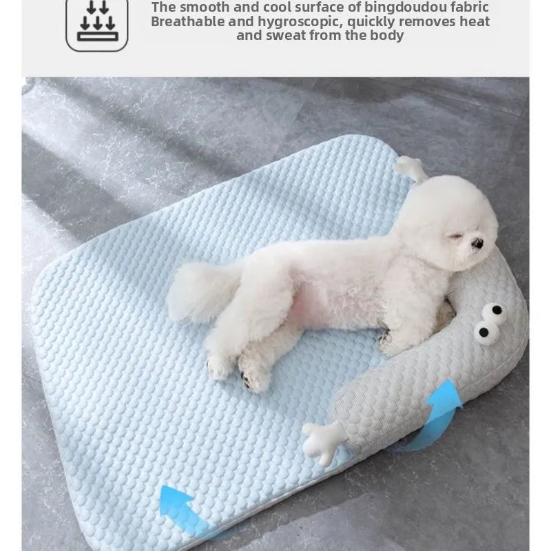Cooling Pet Bed – Breathable, Moisture-Absorbing Dog & Cat Bed | Soft, Washable Summer Sleeping Mat for Pets