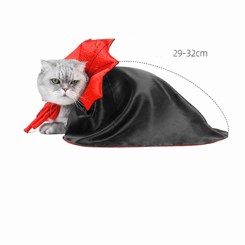 Cute Halloween Vampire Cloak for Cats & Small Dogs – Pet Costume for Halloween Cosplay | Kawaii Pet Outfit & Gift