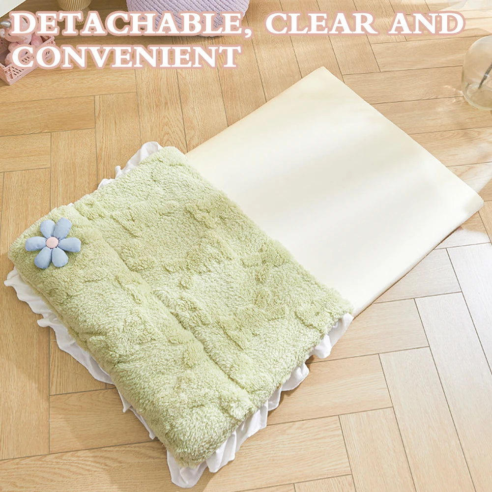 Washable Cat & Dog Bed Mat – Anti-Slip, Soft Plush Pet Cushion for Puppies & Kittens