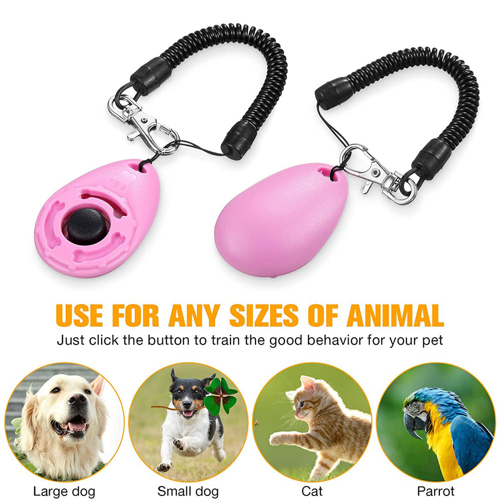 2-Pack Dog Training Clicker with Adjustable Wrist Strap – Lightweight, Durable & Easy to Use for Dogs, Cats, Birds, Horses & More