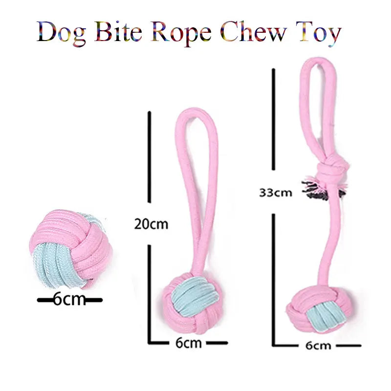 Chew Toy for Small Dogs – Cotton Rope Molar Ball | Dog Training & Teething Toy | Pet Accessories for Teeth Cleaning, Chewing & Play