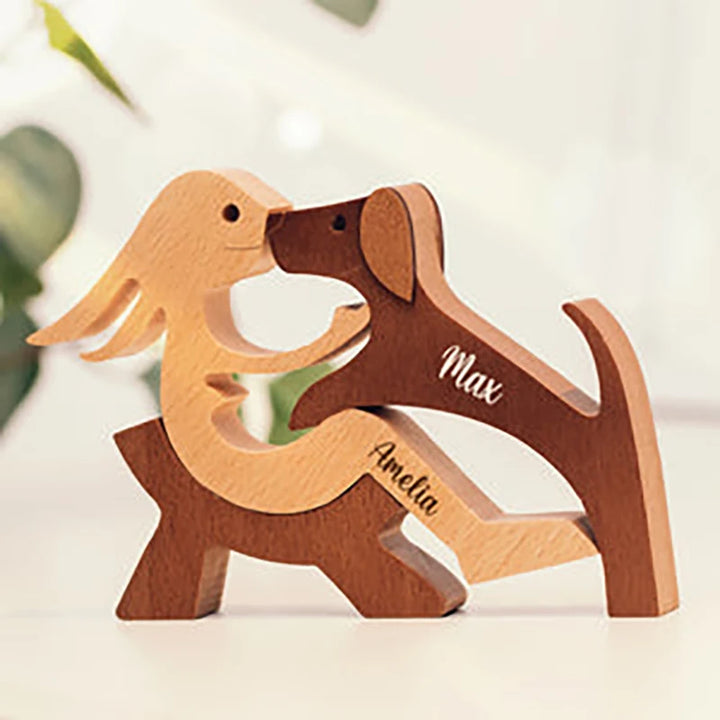 Personalized Wooden Pet Ornament – Custom Dog & Cat Carving Gift for Pet Lovers | Handmade Wood Sculpture Keepsake