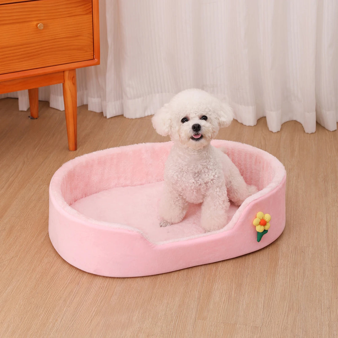 Dog Bed for Small Dogs & Cats – Cozy Fence-Shaped Pet Bed | Breathable, Washable, Anti-Slip Design