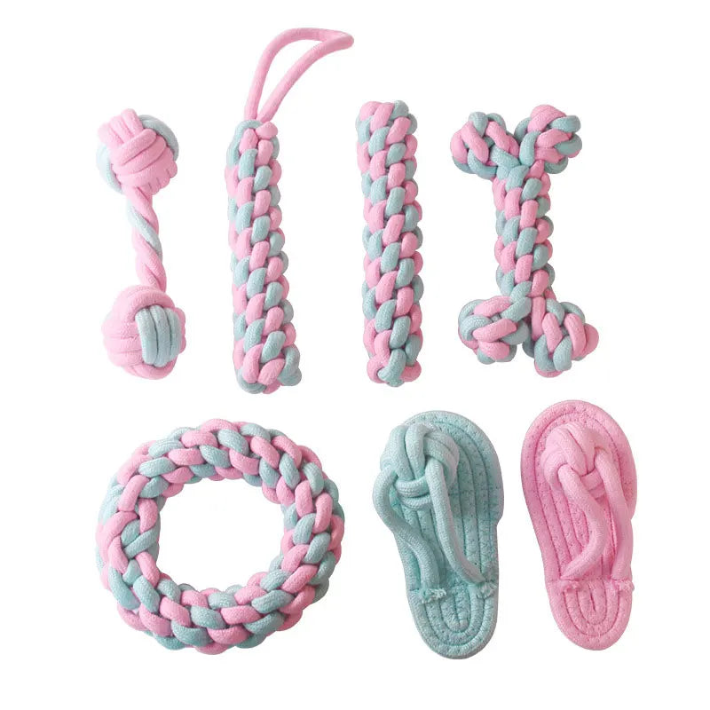Chew Toy for Small Dogs – Cotton Rope Molar Ball | Dog Training & Teething Toy | Pet Accessories for Teeth Cleaning, Chewing & Play