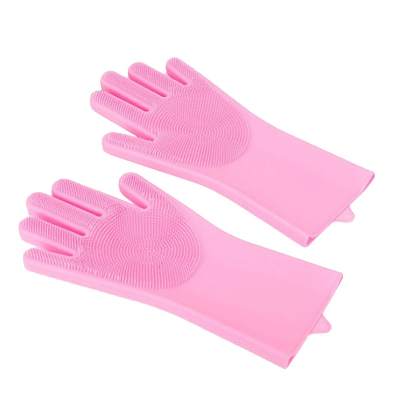 Silicone Pet Grooming & Bathing Gloves – Hair Removal, Massaging & Cleaning Tool for Dogs & Cats (1 Pair, 31×16cm)