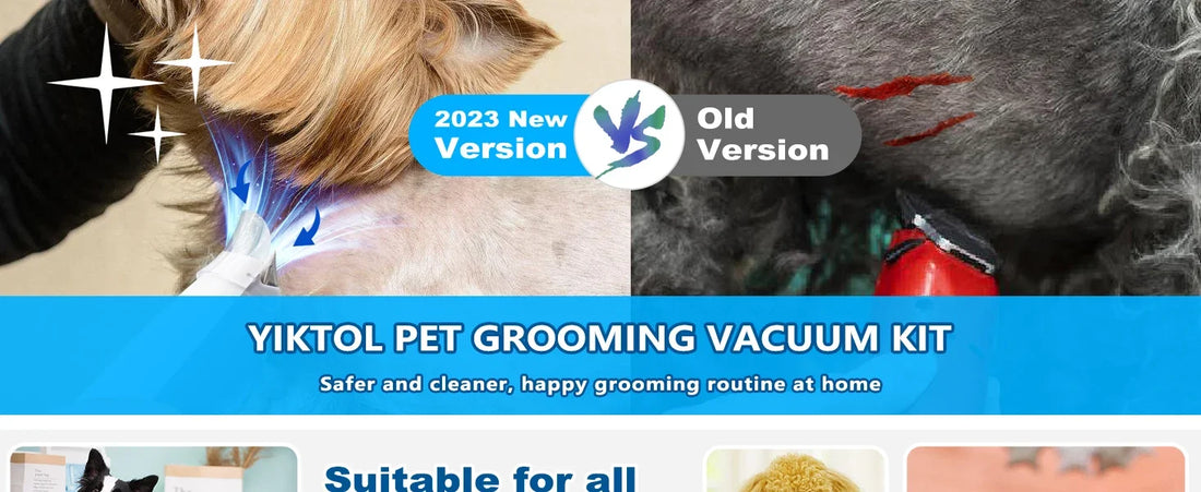 2.5L Pet Grooming Vacuum Kit – Dog & Cat Grooming Kit with Clipper, Combs & Low-Noise Vacuum (US & EU Voltage)