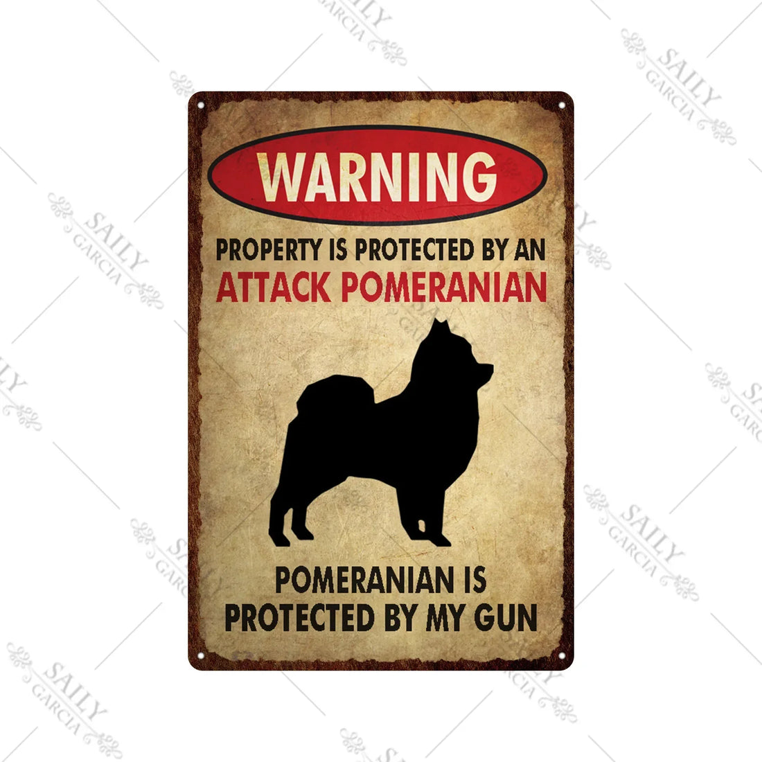 Dog Warning Vintage Tin Sign – Funny Metal Wall Decor for Pet Lovers | Farm, Kennel, or Home Use