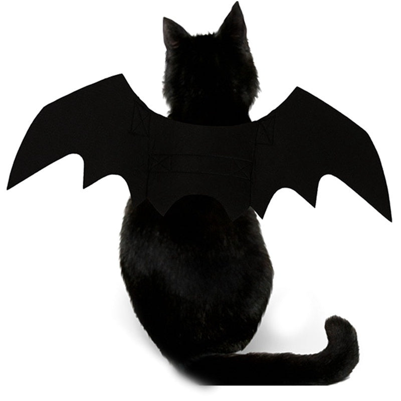 Halloween Bat Wings Costume for Cats & Dogs – Black Felt Harness Outfit | Pet Cosplay Party Clothes