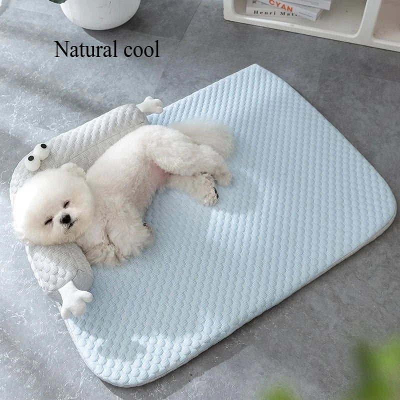 Cooling Pet Bed – Breathable, Moisture-Absorbing Dog & Cat Bed | Soft, Washable Summer Sleeping Mat for Pets