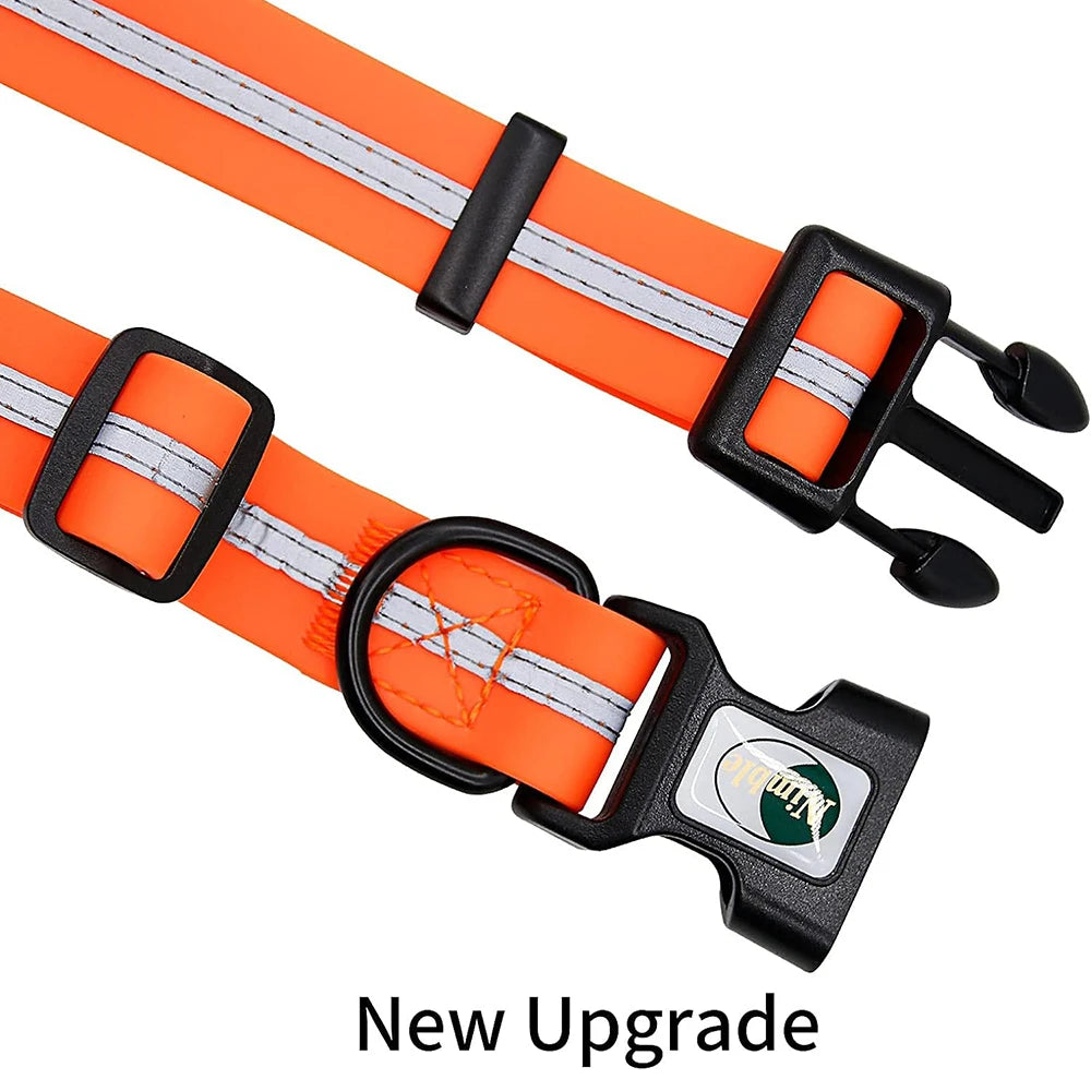 Waterproof Reflective Dog Collar – Adjustable, Anti-Odor, Durable Flex-Poly Design for Active Dogs