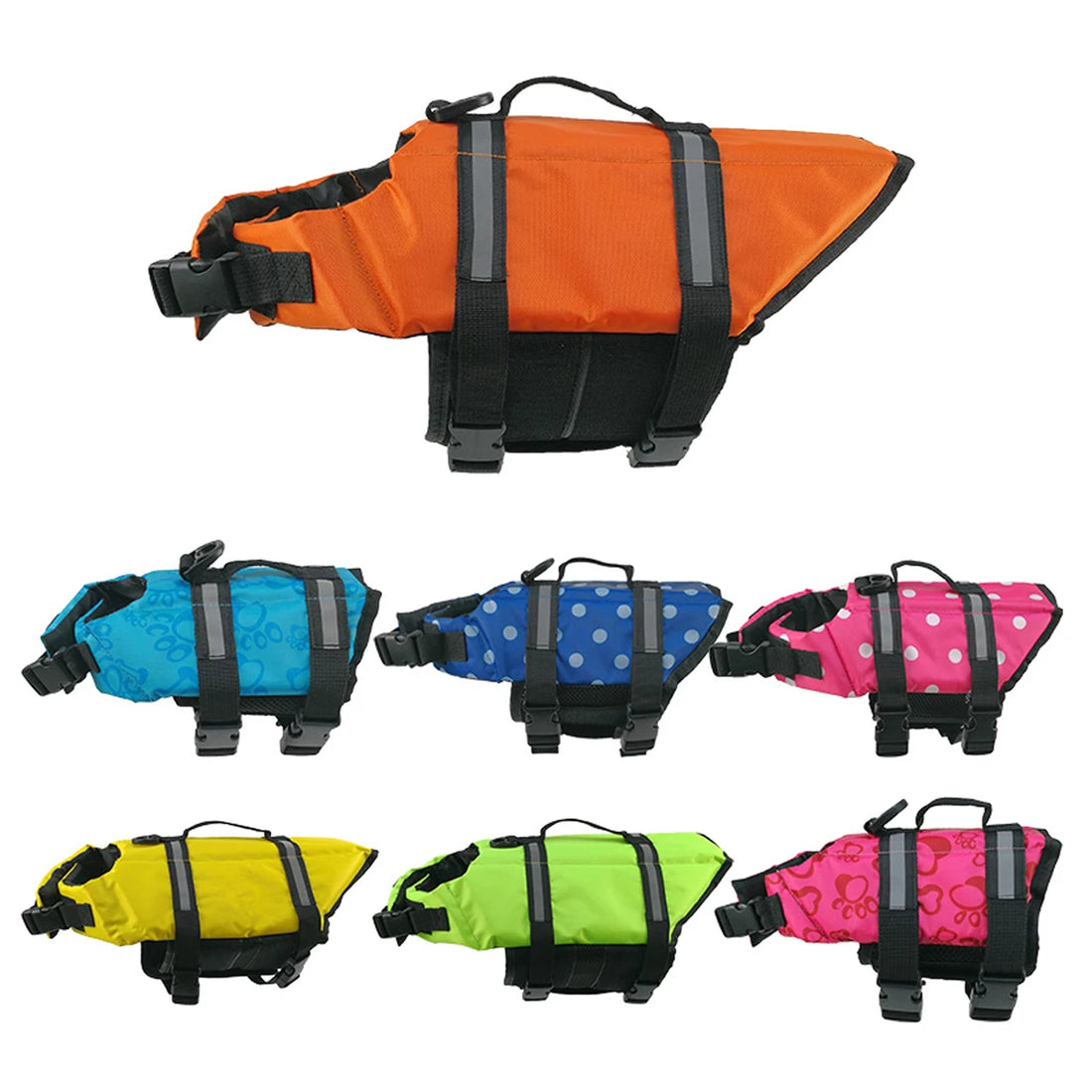 Reflective Adjustable Dog Life Jacket – High-Buoyancy Safety Vest for Large Dogs