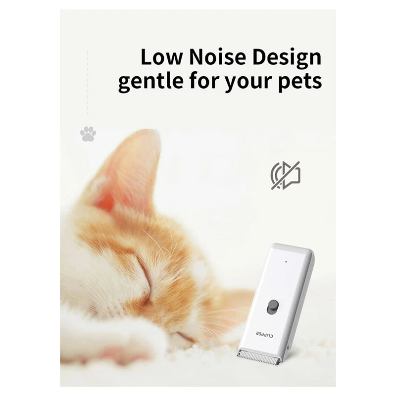 Waterproof Electric Pet Hair Clippers – Low Noise USB Rechargeable Grooming Trimmer for Kittens & Puppies