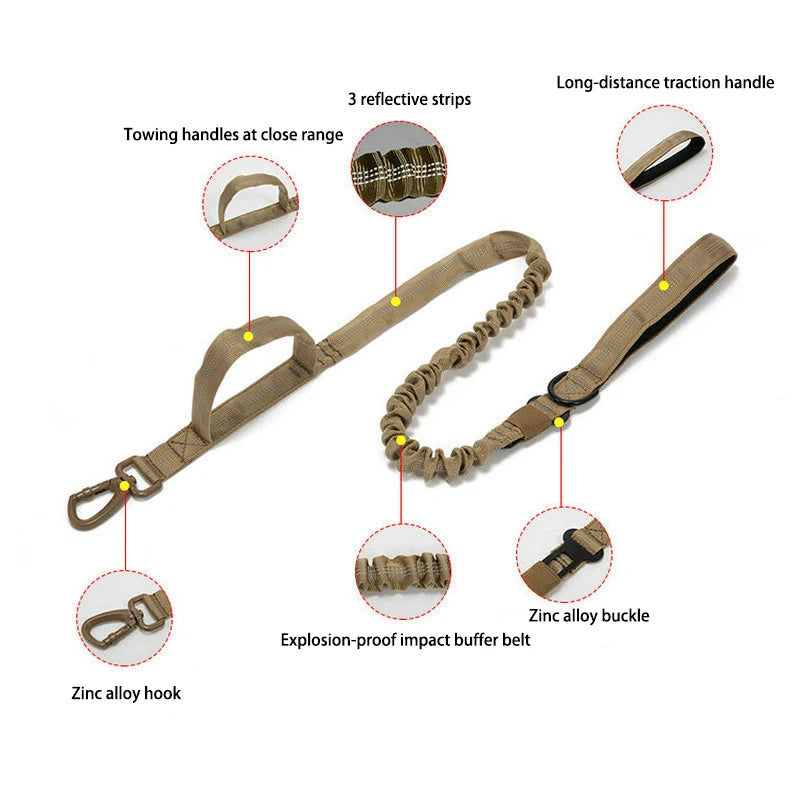 Pet Tactical Training Collar Leash Set -Reflective