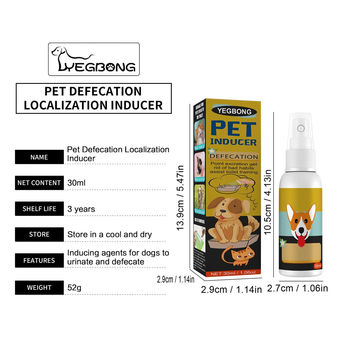 Pet Potty Training Spray for Dogs & Cats – 30ml Toilet Training Aid for Puppies, Kittens, Indoor & Outdoor Use – Urine & Poop Location Attractant – Defecation Inducer