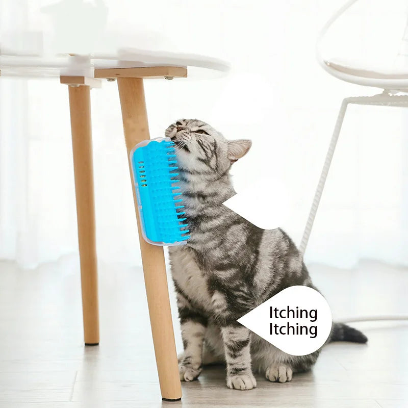 Cat Wall Corner Self-Grooming Brush – Pet Comb & Scratcher with Bristles | Arch Massager for Cats
