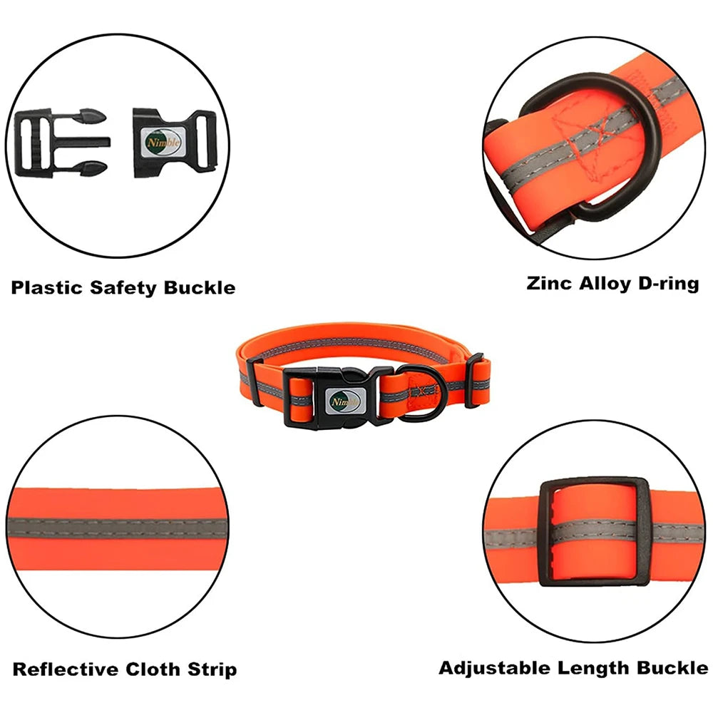 Waterproof Reflective Dog Collar – Adjustable, Anti-Odor, Durable Flex-Poly Design for Active Dogs