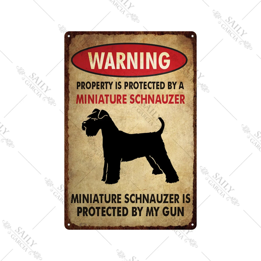 Dog Warning Vintage Tin Sign – Funny Metal Wall Decor for Pet Lovers | Farm, Kennel, or Home Use