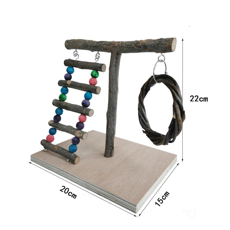 Wooden Bird Shelf – Multi-Style Perch Stand for Parrots, Parakeets & Small Birds