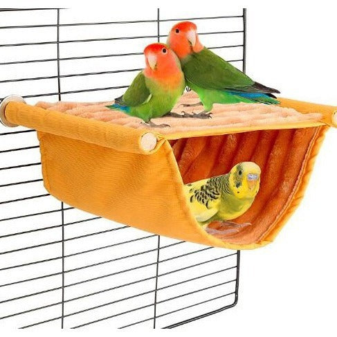Small Pet Hammock – Removable & Washable Hanging Bed for Hamsters, Parrots, Cats | Window Sill Cradle (S/L, Yellow or Gray)