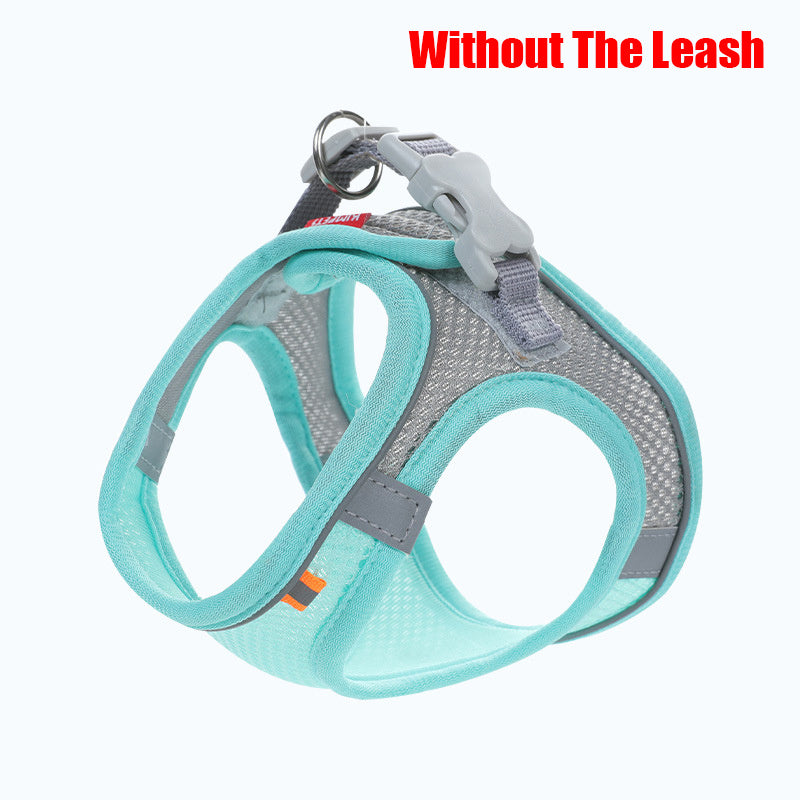 Breathable Cotton Pet Harness & Leash Set – Lightweight, Fashionable Design for Small Dogs & Cats