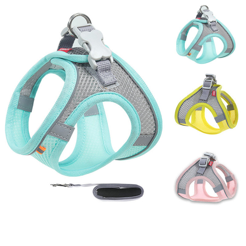 Breathable Cotton Pet Harness & Leash Set – Lightweight, Fashionable Design for Small Dogs & Cats