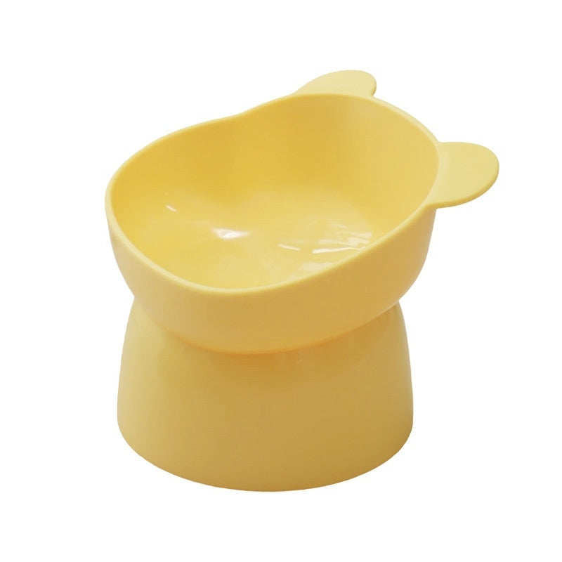 Cute Plastic Pet Bowl – Cat Ear & Bear Head Design (Multiple Colors)