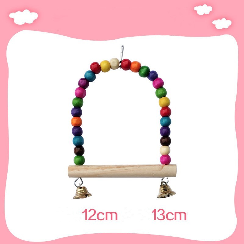 6-in-1 Parrot Bird Toy Set – Swing Ring, Wooden & Aerial Ladders, Climbing Rope, and Cotton Sling for Birds & Hamsters