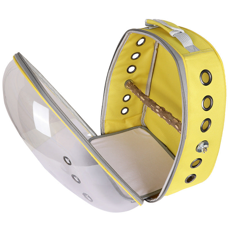 Plastic Bird Travel Backpack Carrier – Ventilated Outing Cage for Parrots, Mynas, and Small Birds (20–35L Capacity)