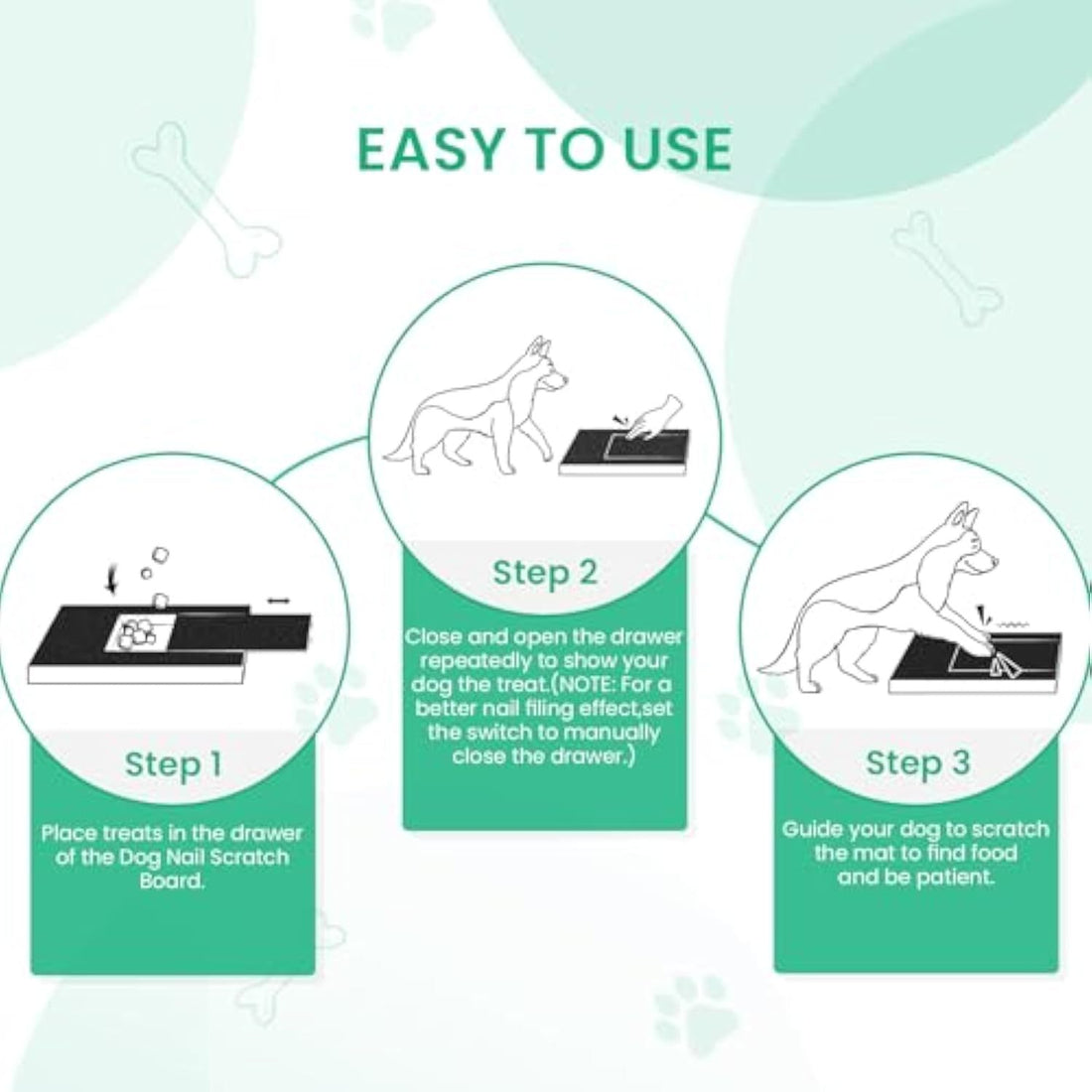 Dog Nail Scratch Board – Wooden Nail Trimming Pad with Treat Drawer, Non-Slip Design for Stress-Free Grooming