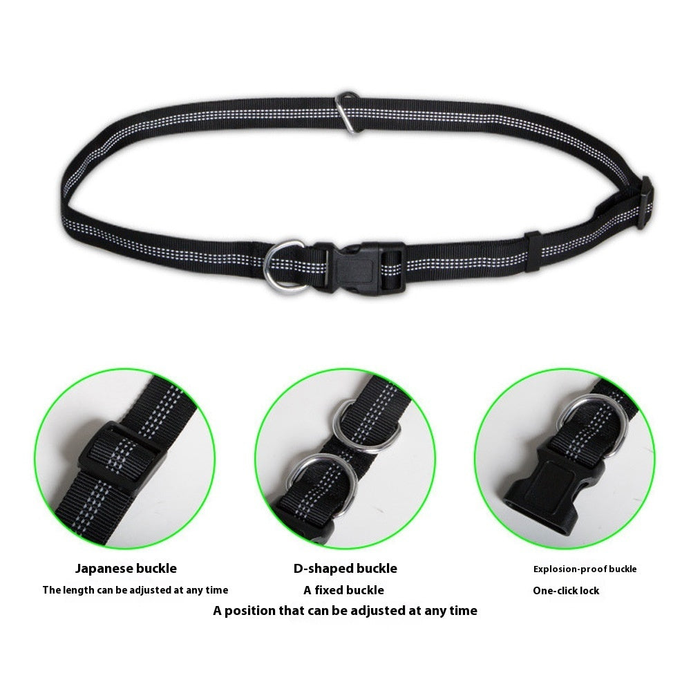 Hands-Free Dog Leash with Waist Bag – Adjustable Nylon Running & Walking Set (Multiple Colors)