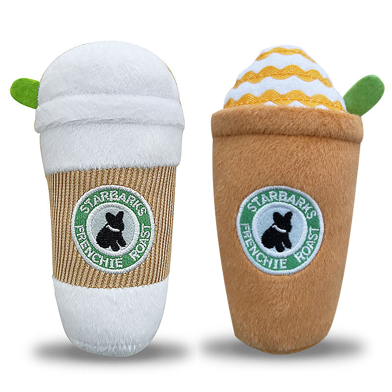 Coffee Plush Dog Toy