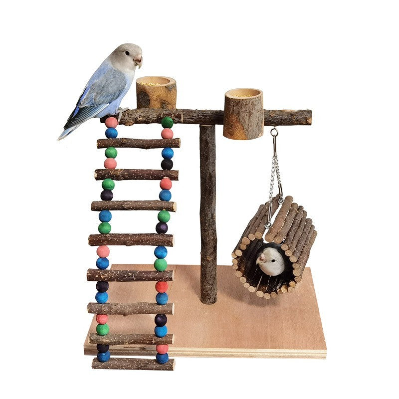 Wooden Bird Shelf – Multi-Style Perch Stand for Parrots, Parakeets & Small Birds